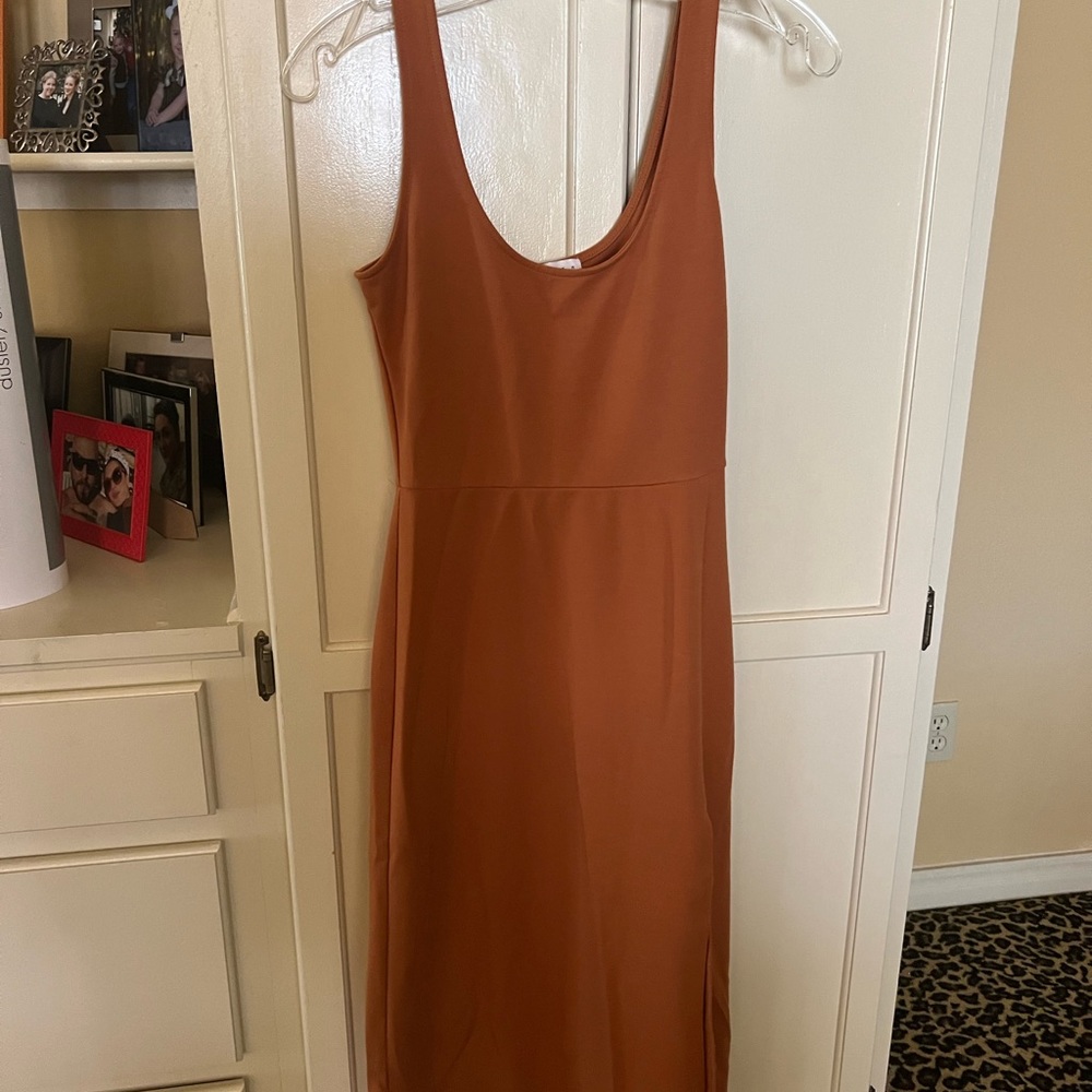 NWOT Leith bodycon dress in acorn
